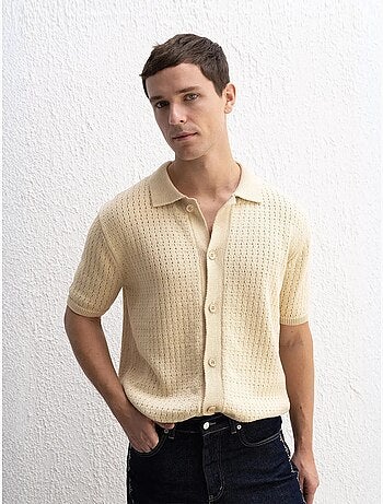 Chemise jacquard texturée à boutons giesto