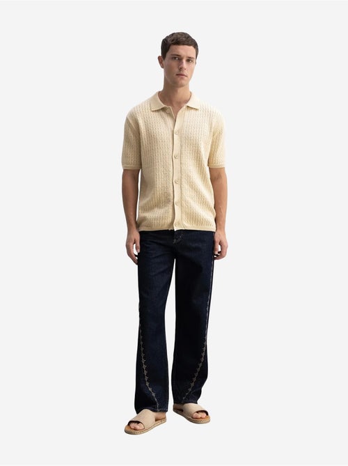 Chemise jacquard texturée à boutons giesto - Kiabi Chemise jacquard texturée à boutons giesto - Kiabi