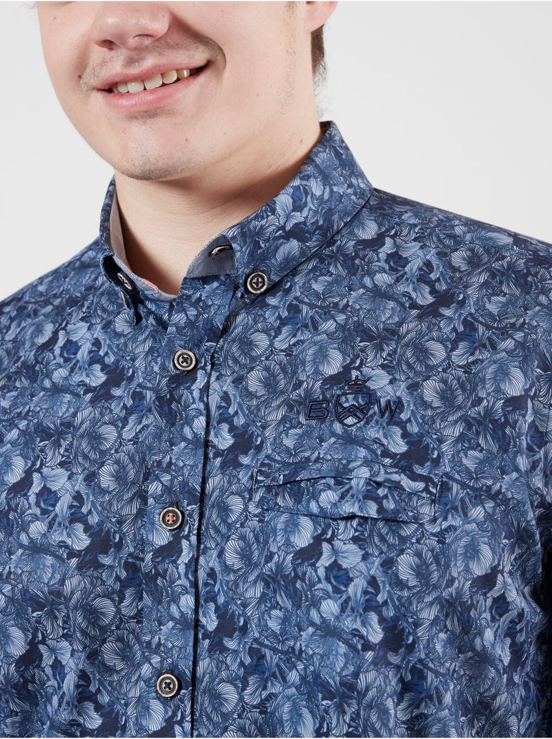 CHEMISE JARDIN D’HIVER FLORAL Bleu marine - Kiabi