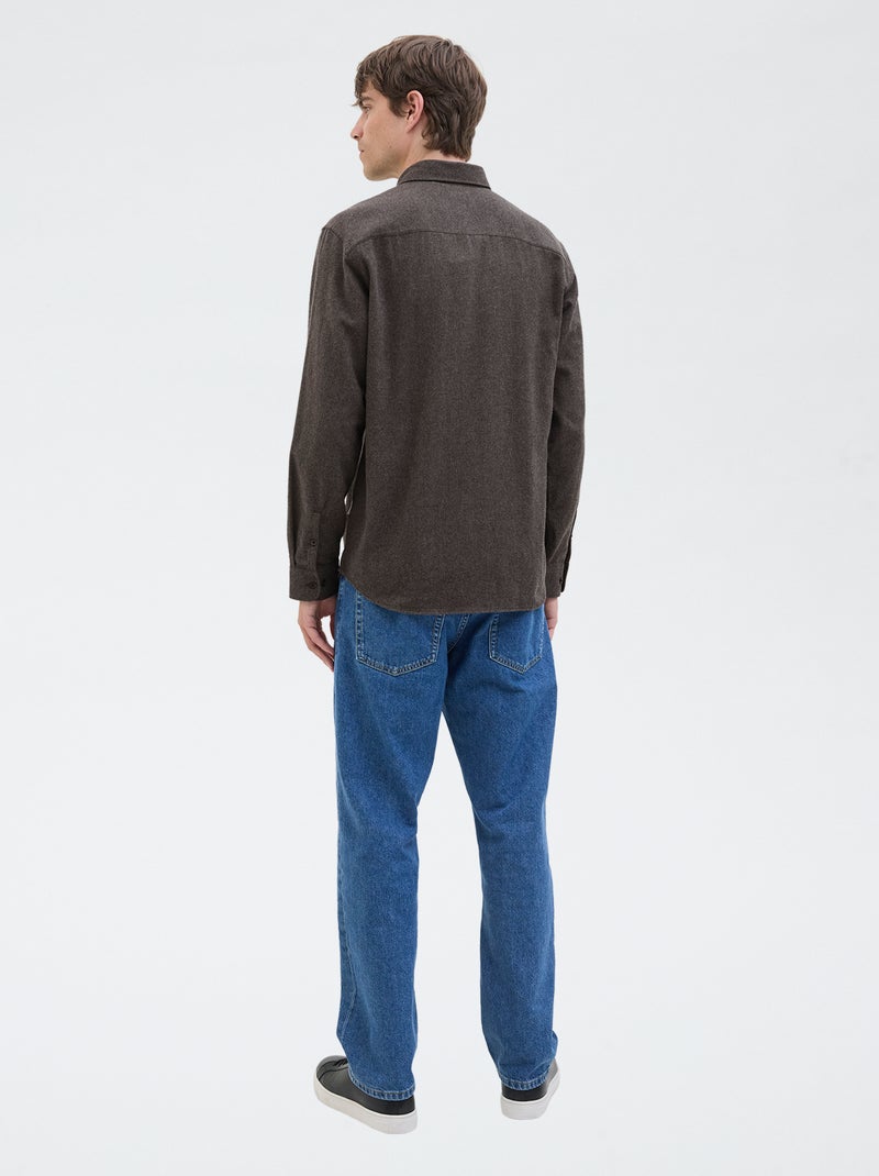 Chemise 'JJrebel' en flanelle de coton Marron - Kiabi