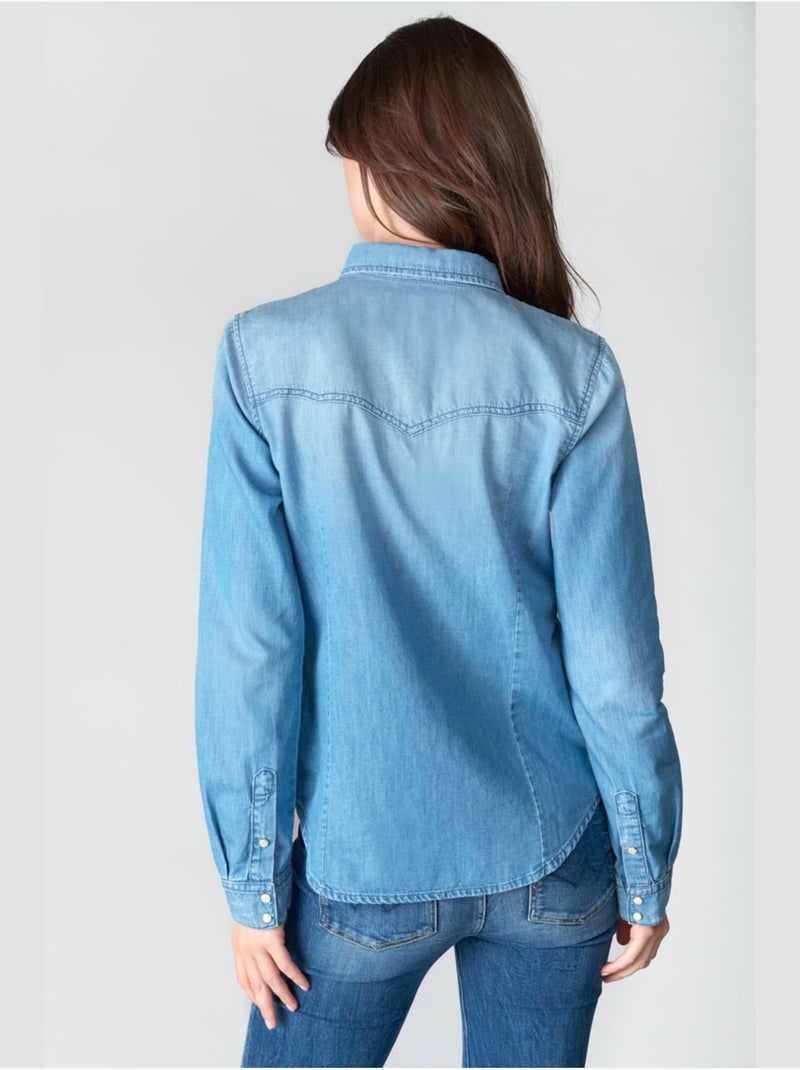 Chemise juanita en jeans 'le temps des cerises' Bleu - Kiabi