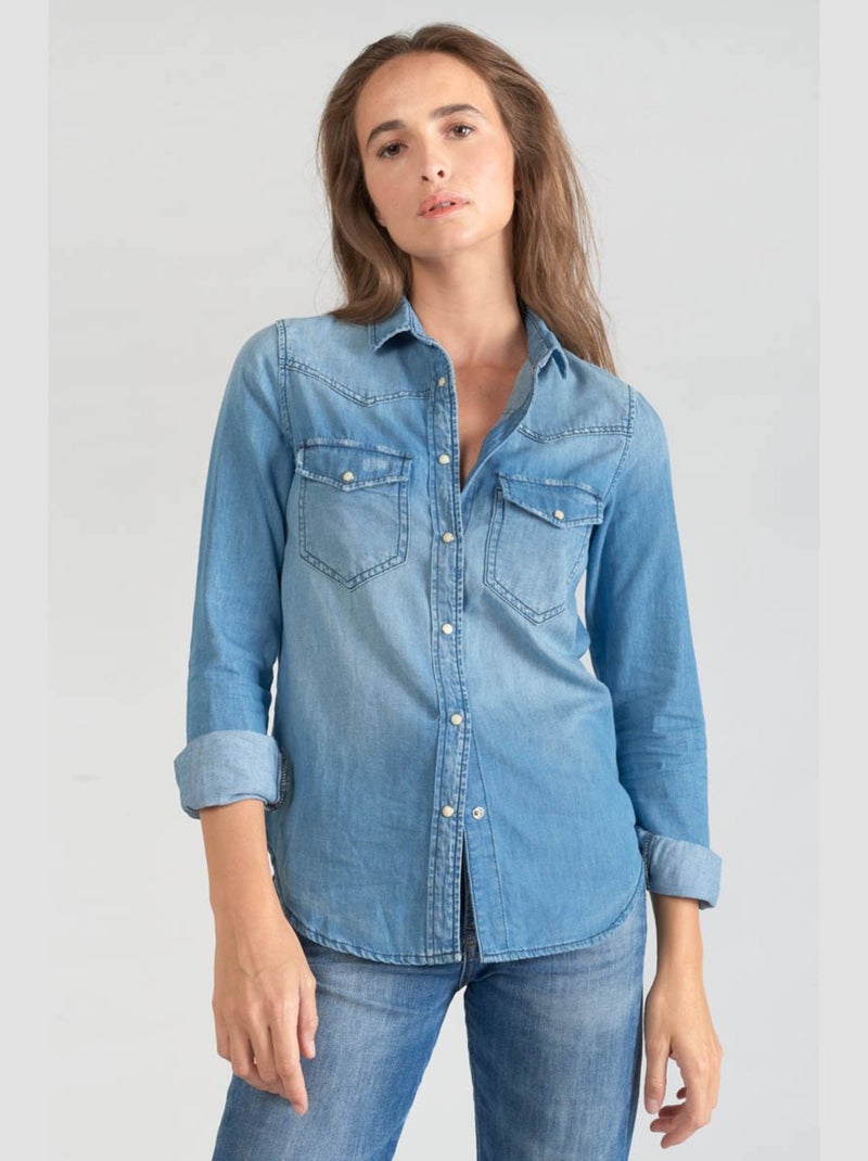 Chemise JUANITA en jeans 'Le Temps Des Cerises' Bleu - Kiabi
