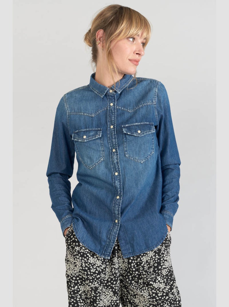 Chemise JUANITA 'Le Temps Des Cerises' Bleu - Kiabi