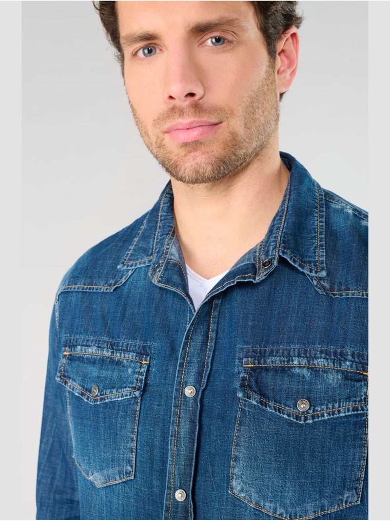 Chemise JUANITO en jeans 'Le Temps Des Cerises' Bleu - Kiabi
