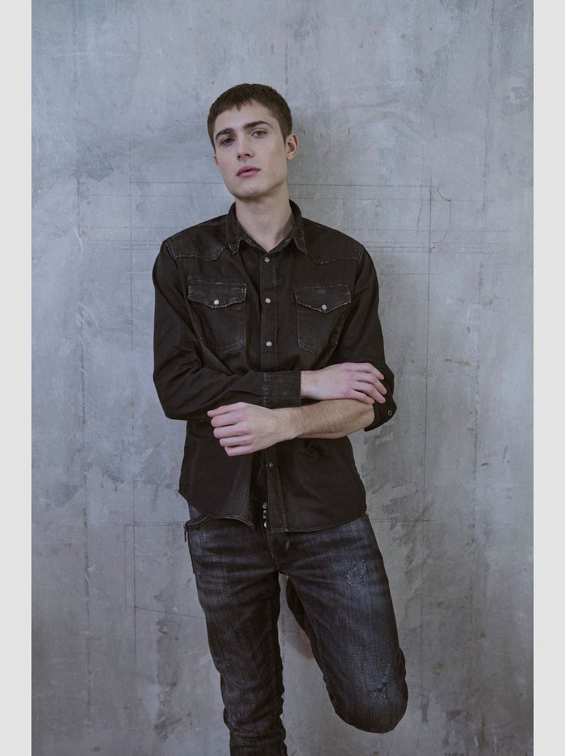 Chemise JUANITO en jeans 'Le Temps Des Cerises' Noir - Kiabi