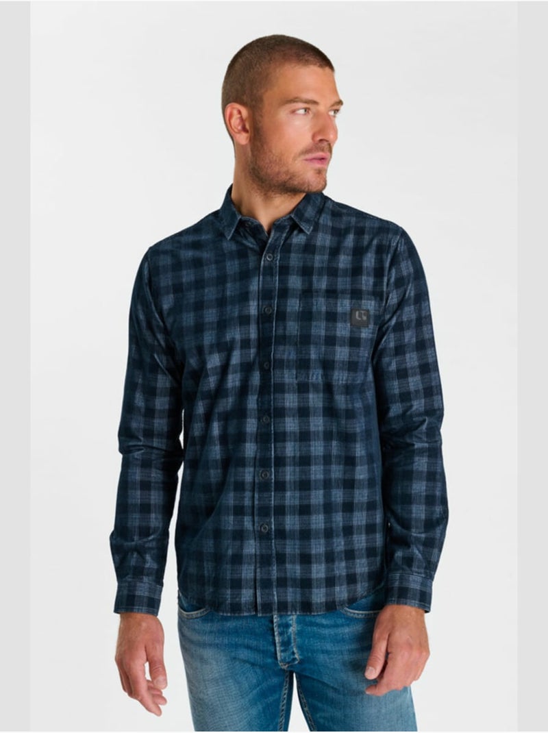 Chemise kare 'le temps des cerises' Bleu - Kiabi