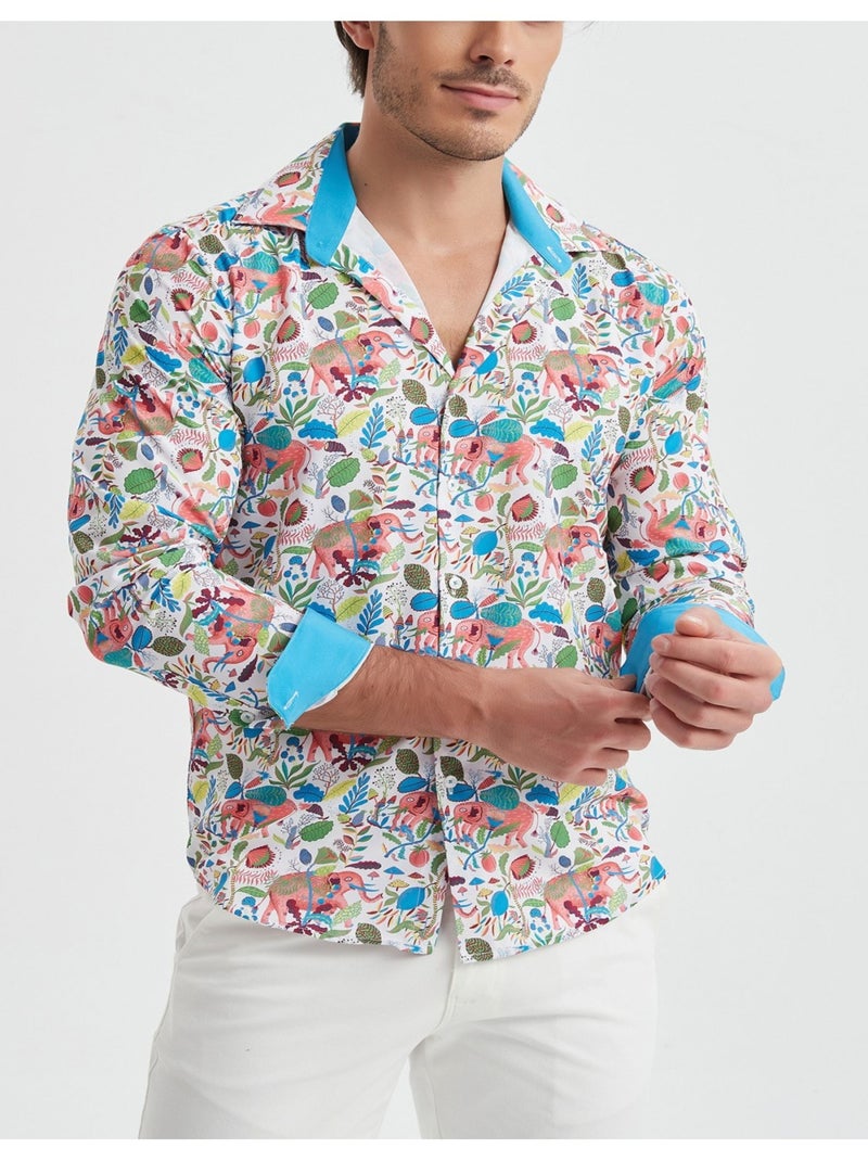 Chemise Kebello Blanc Multicolore - Kiabi