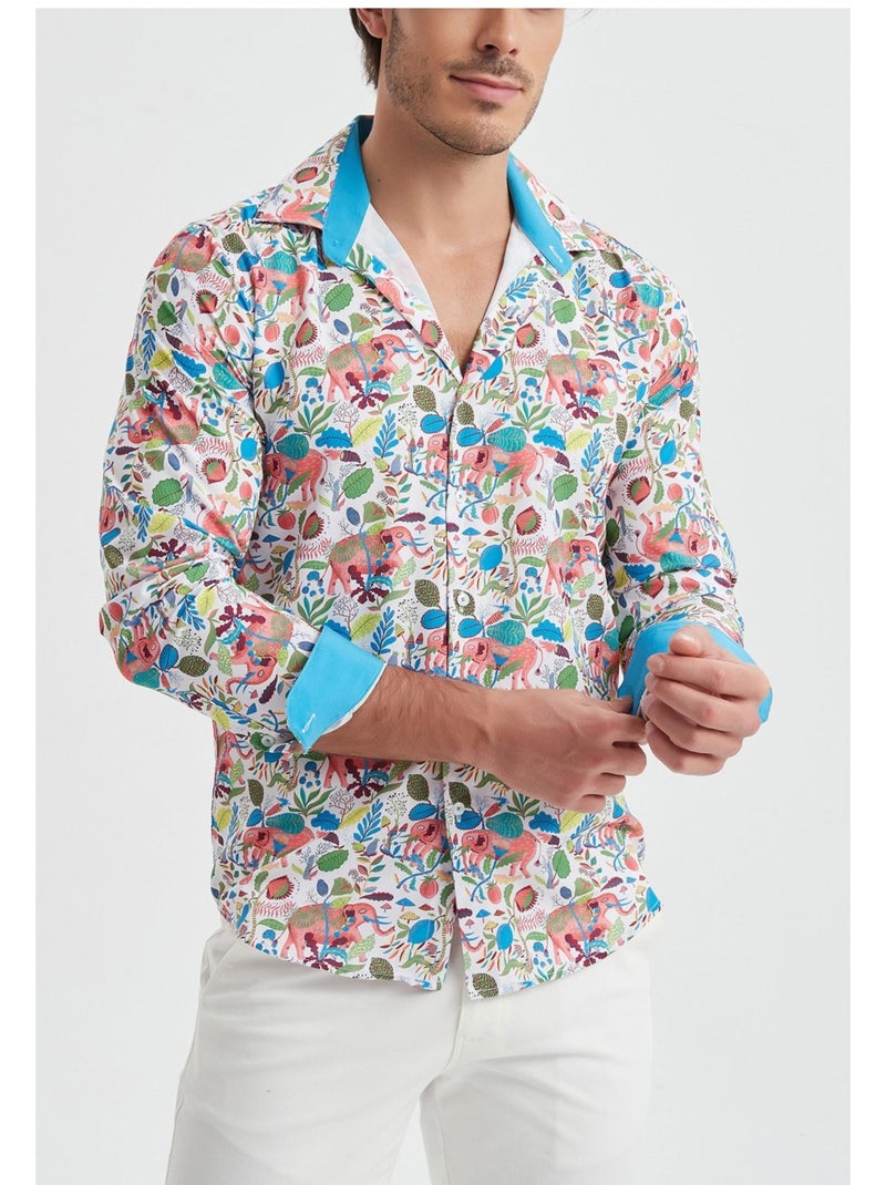 Chemise Kebello Blanc Multicolore - Kiabi