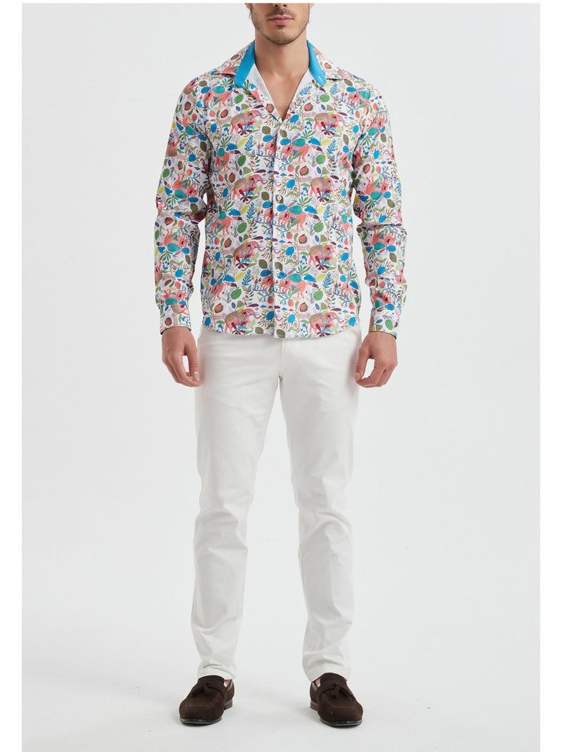 Chemise Kebello Blanc Multicolore - Kiabi