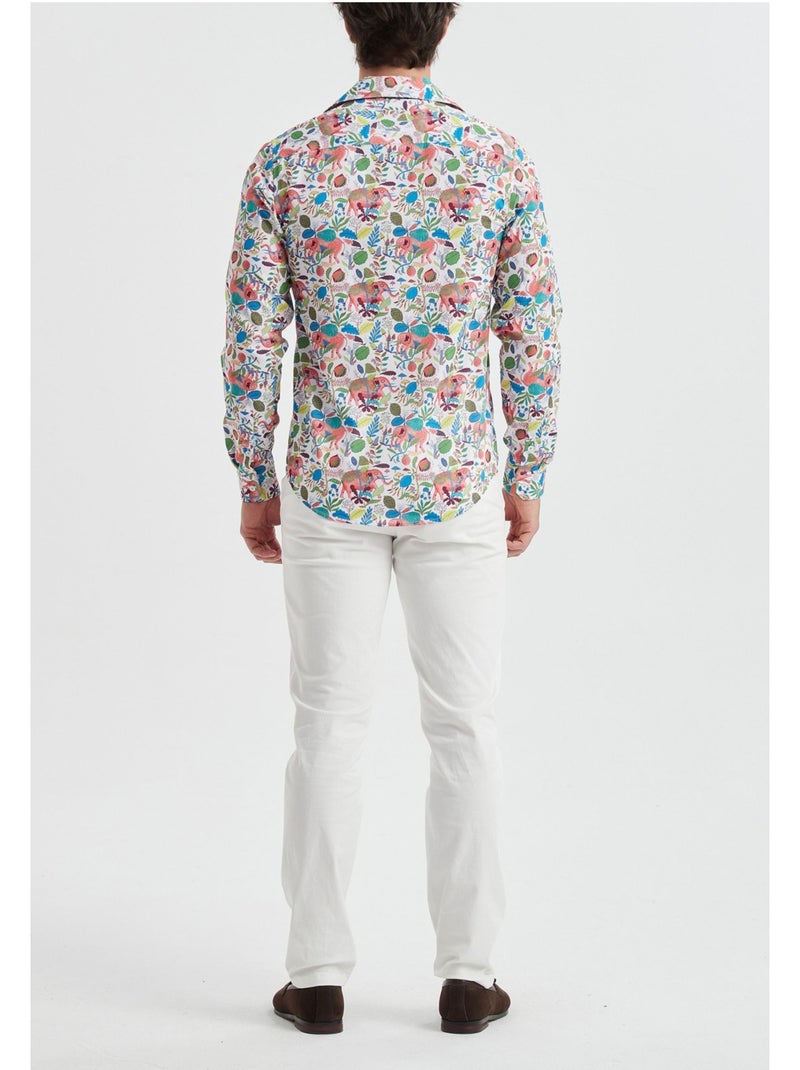 Chemise Kebello Blanc Multicolore - Kiabi