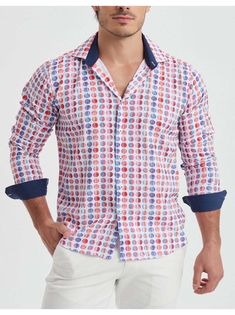 Chemise Kebello Blanc Rouge Bleu - Kiabi