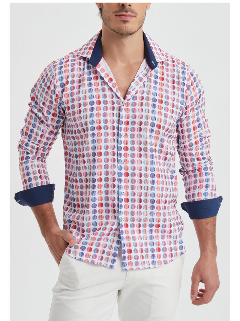 Chemise Kebello Blanc Rouge Bleu - Kiabi