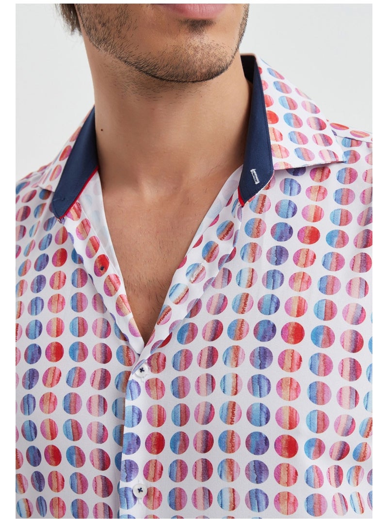 Chemise Kebello Blanc Rouge Bleu - Kiabi