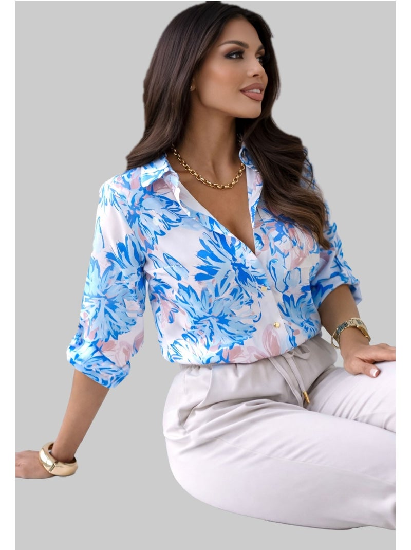 Chemise Kebello Bleu ciel - Kiabi