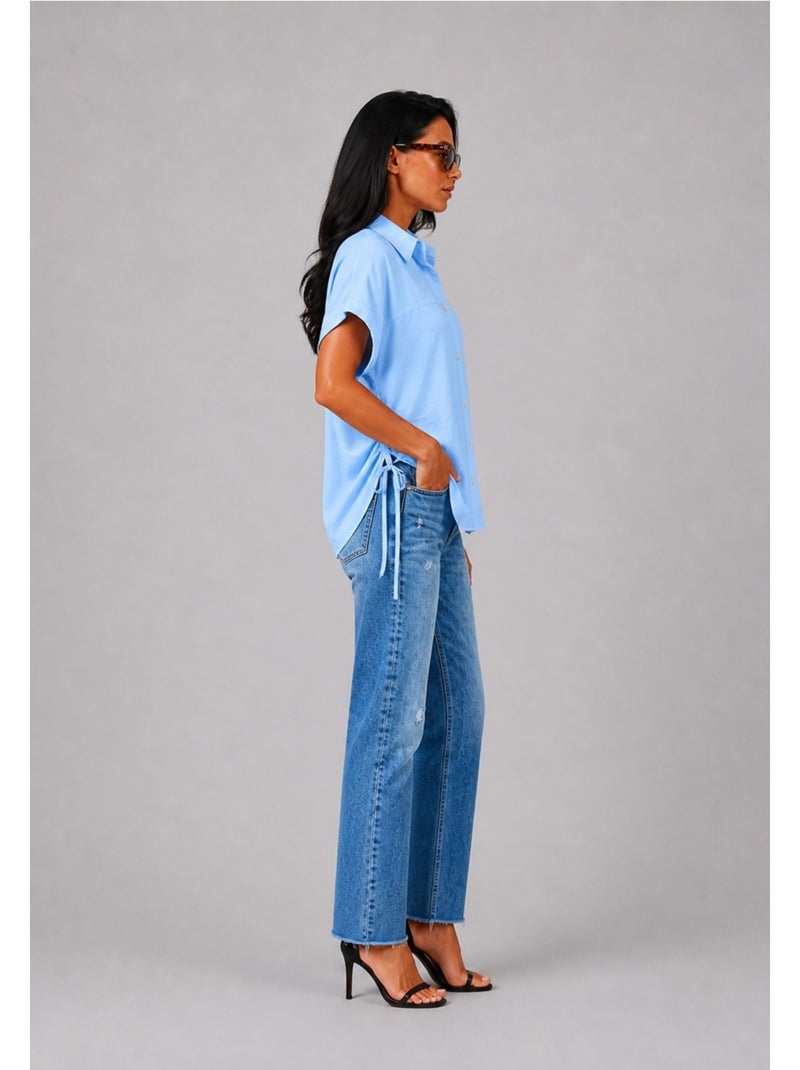 Chemise Kebello Bleu ciel - Kiabi