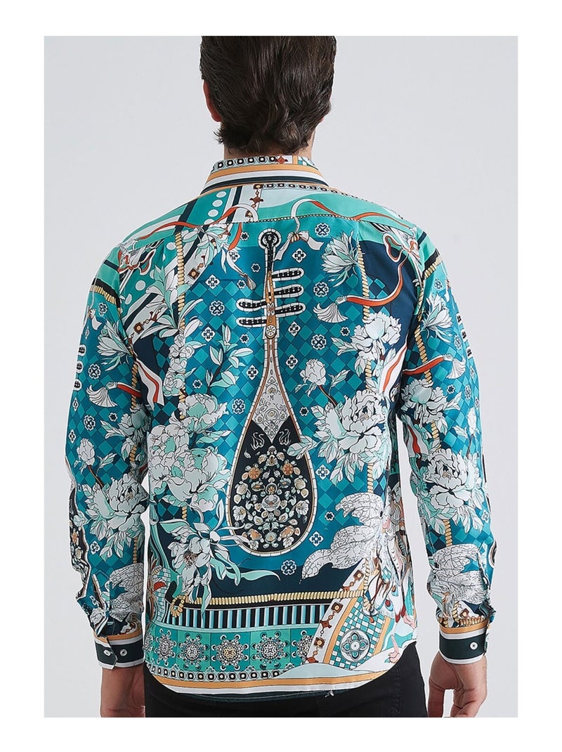 Chemise Kebello Bleu turquoise - Kiabi