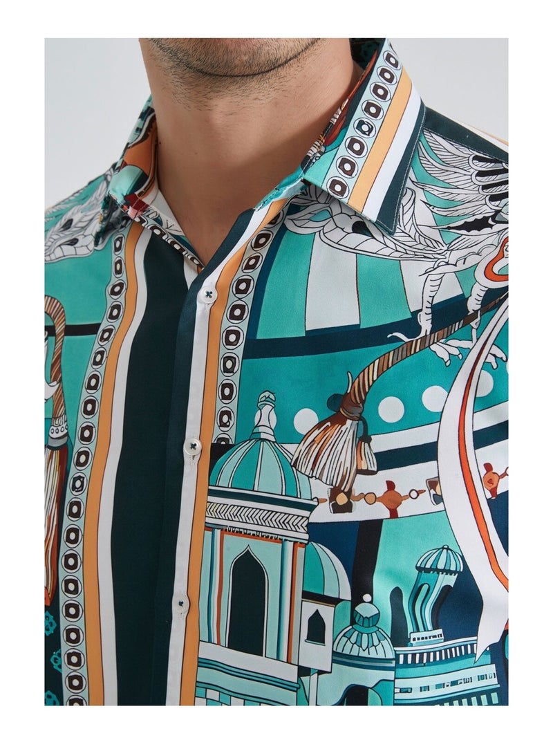 Chemise Kebello Bleu turquoise - Kiabi