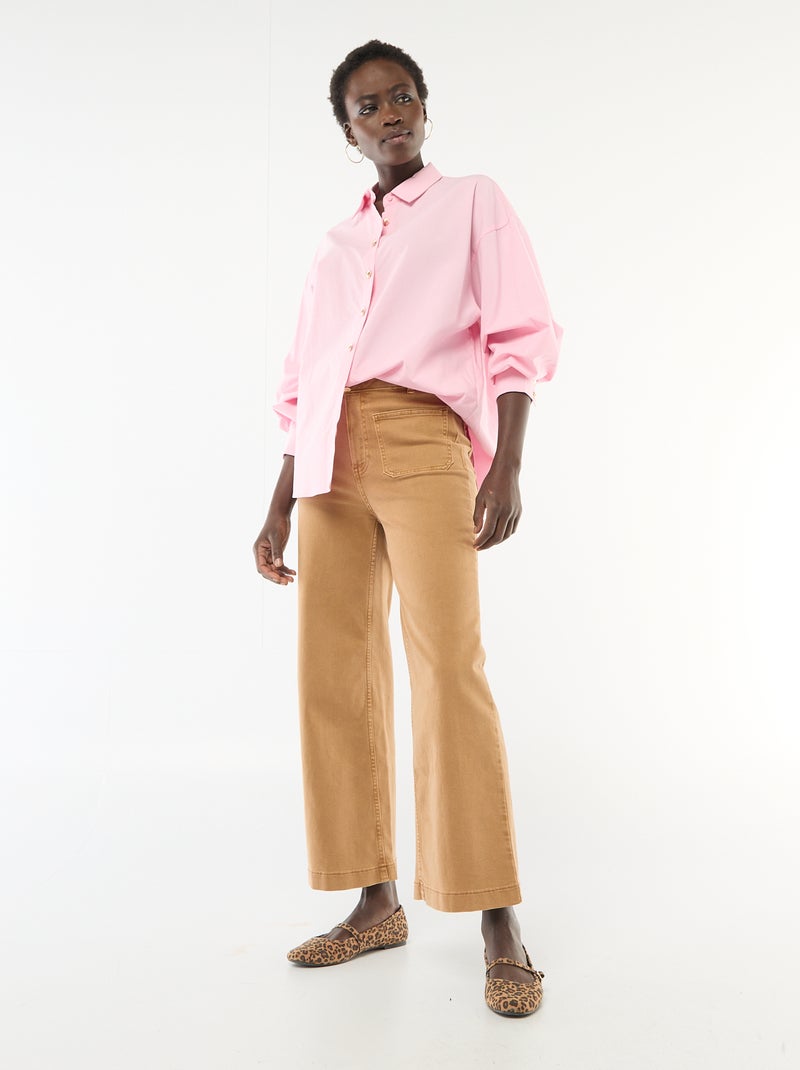 Chemise large à boutons coquillages Rose - Kiabi