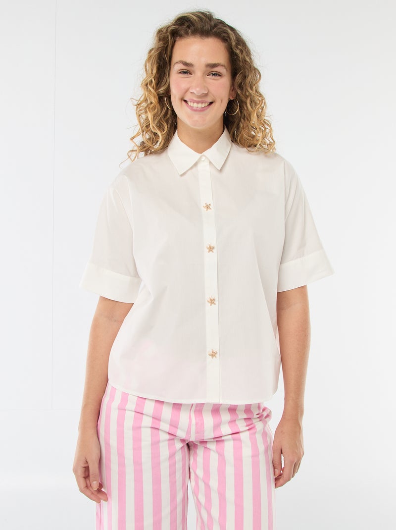 Chemise large à boutons étoiles Blanc - Kiabi