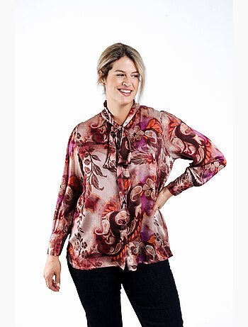 Chemise lavallière imprimé cachemire flou