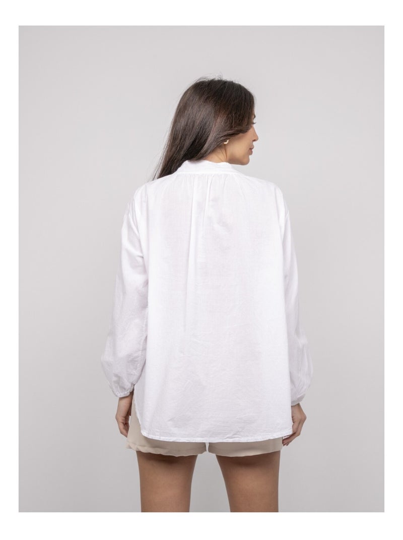 Chemise légère broderies OLALIE Blanc - Kiabi