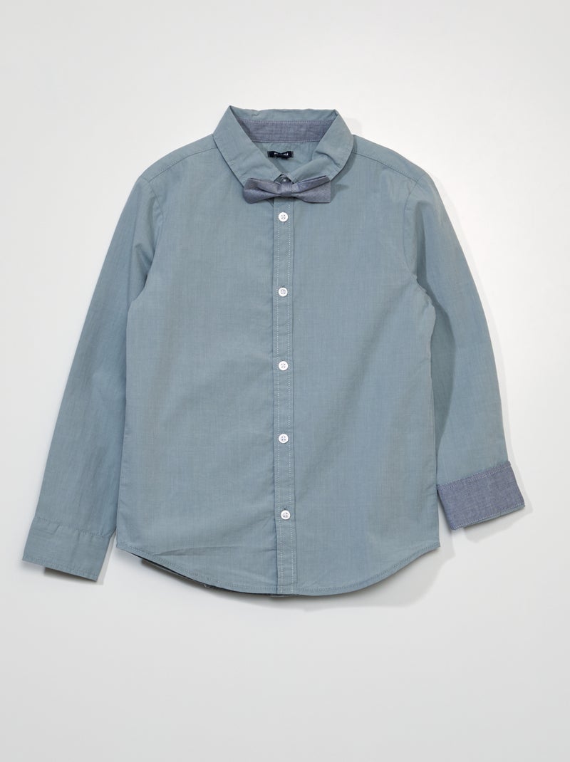 Chemise légère + nœud papillon bleu - Kiabi