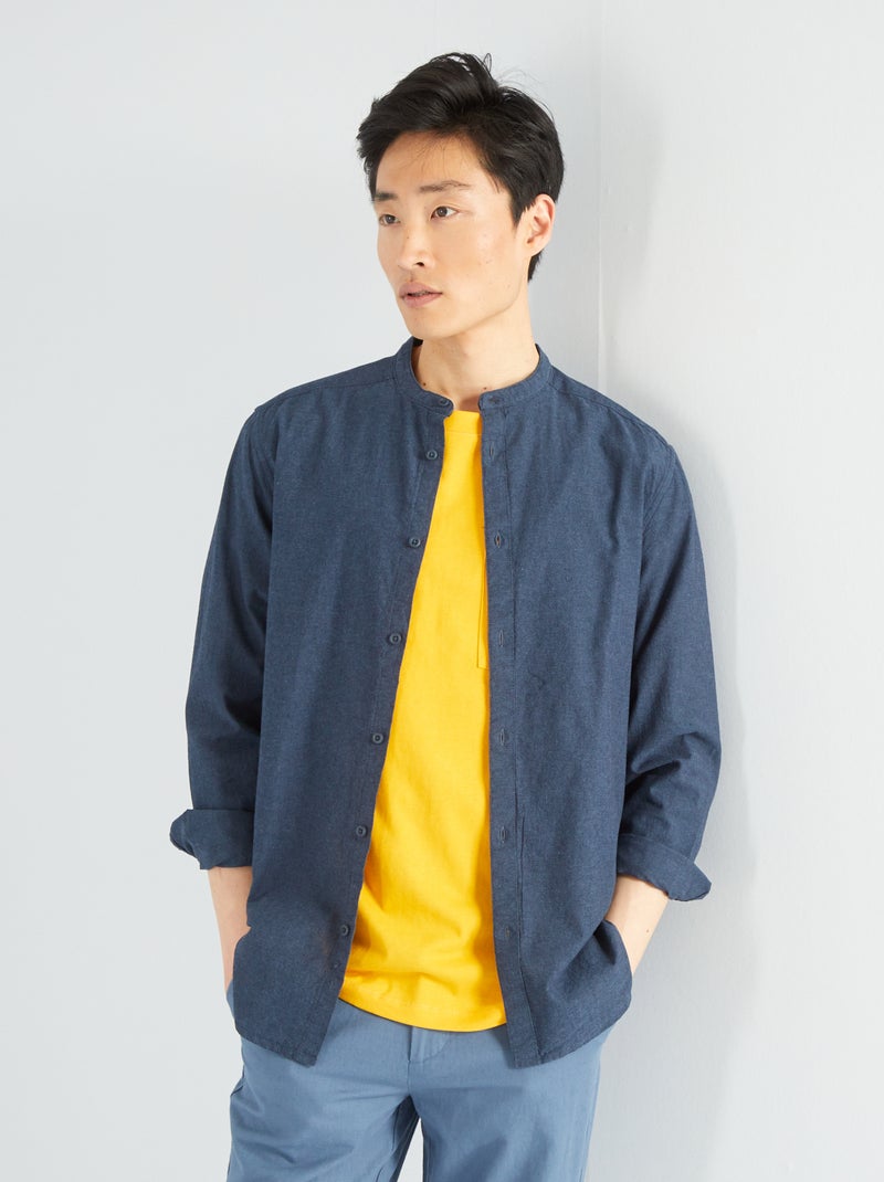 Chemise légère unie Bleu - Kiabi