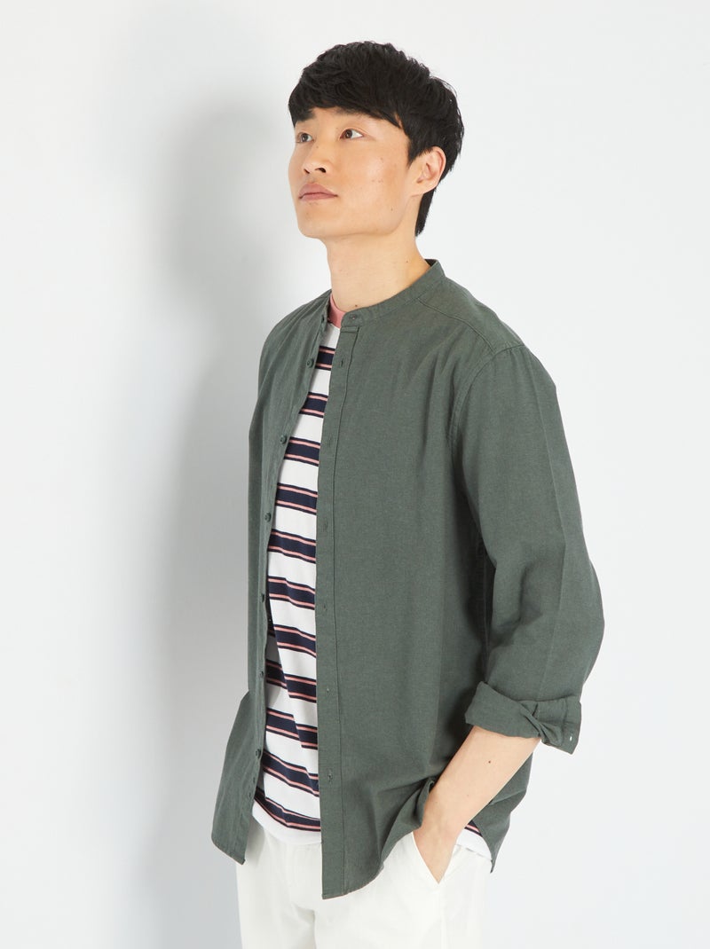 Chemise légère unie Vert - Kiabi