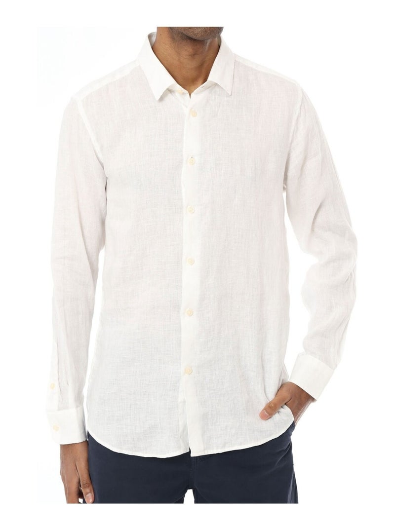 Chemise Lin Kebello Blanc - Kiabi