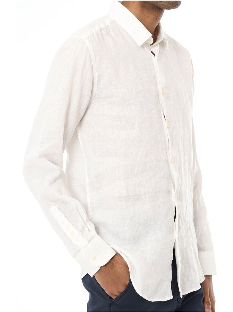 Chemise Lin Kebello Blanc - Kiabi
