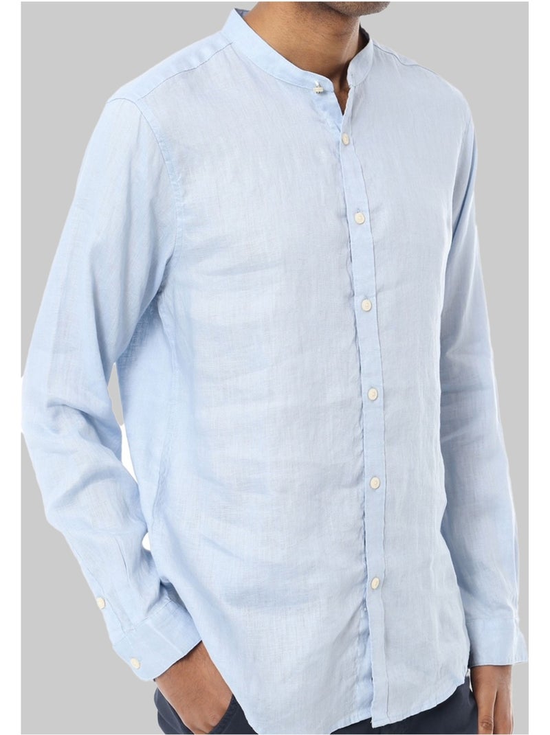Chemise Lin Kebello Bleu ciel - Kiabi