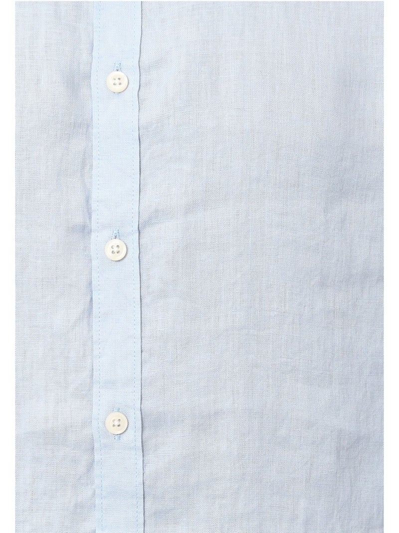 Chemise Lin Kebello Bleu ciel - Kiabi