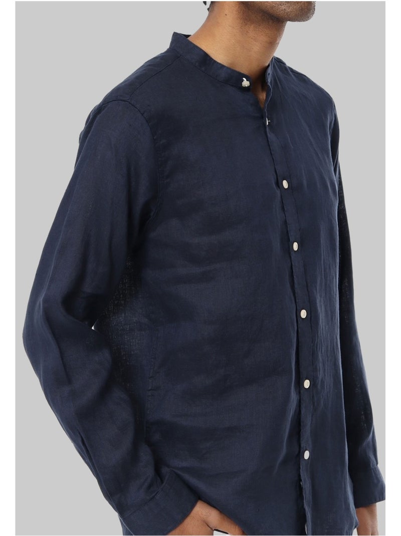 Chemise Lin Kebello Bleu marine - Kiabi