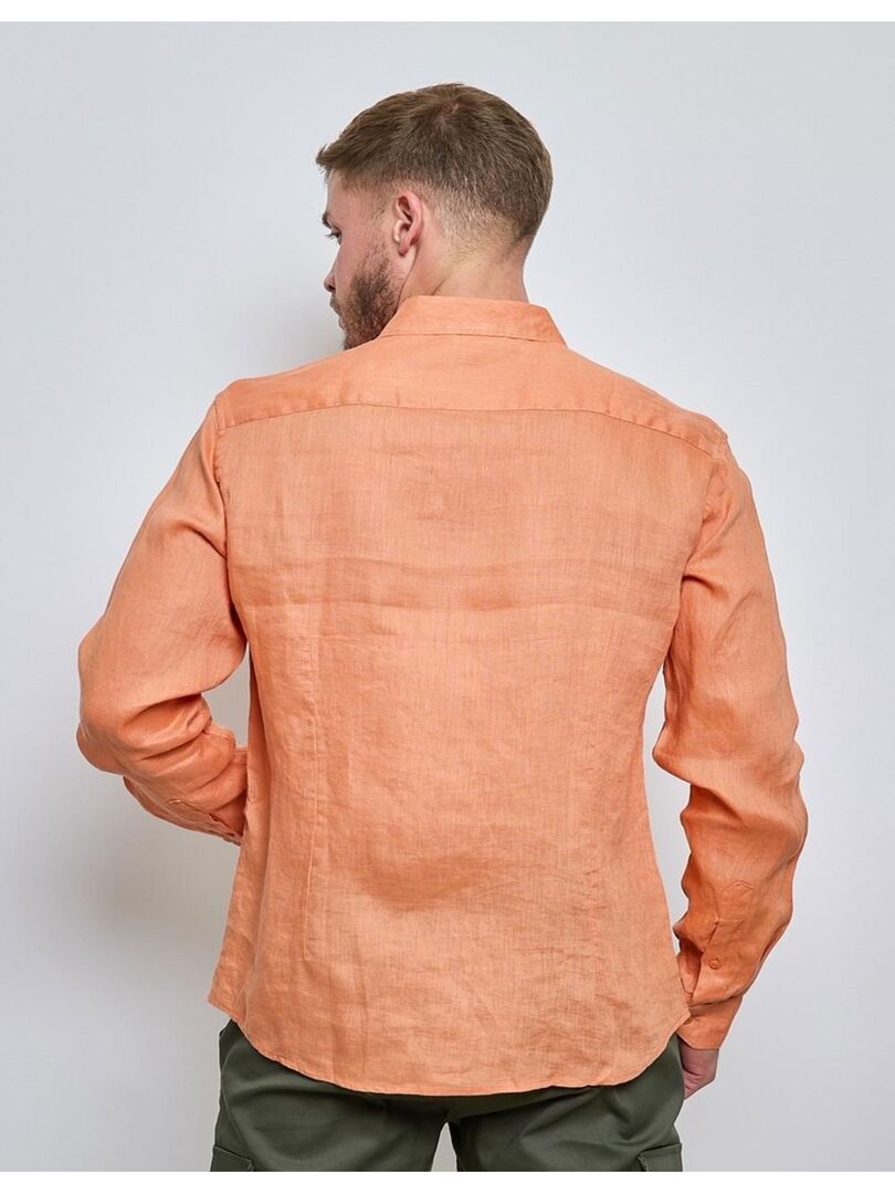 Chemise Pull Homme Orvis - Orange Moyen - 1/4 Zip - Manches Longues Col - Coton - Taille M