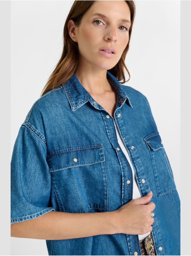 Chemise LIVIANE en jeans 'Le Temps Des Cerises' Bleu - Kiabi
