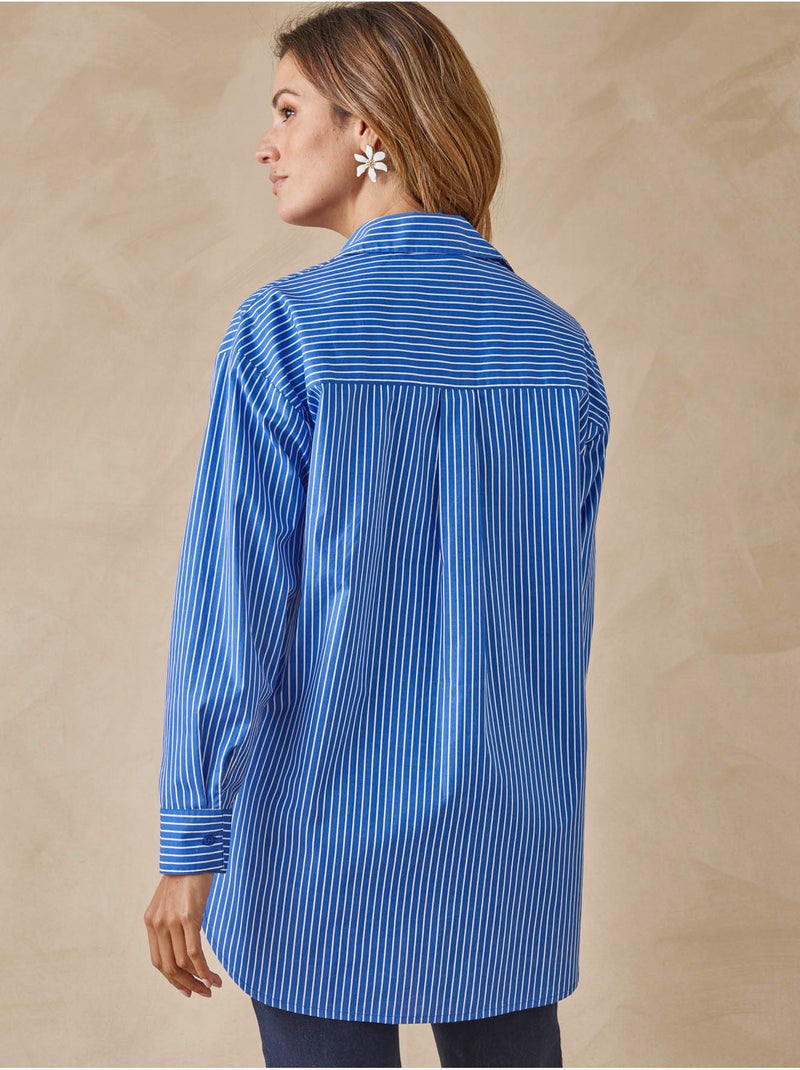Chemise longue - DAXON Bleu Blanc - Kiabi