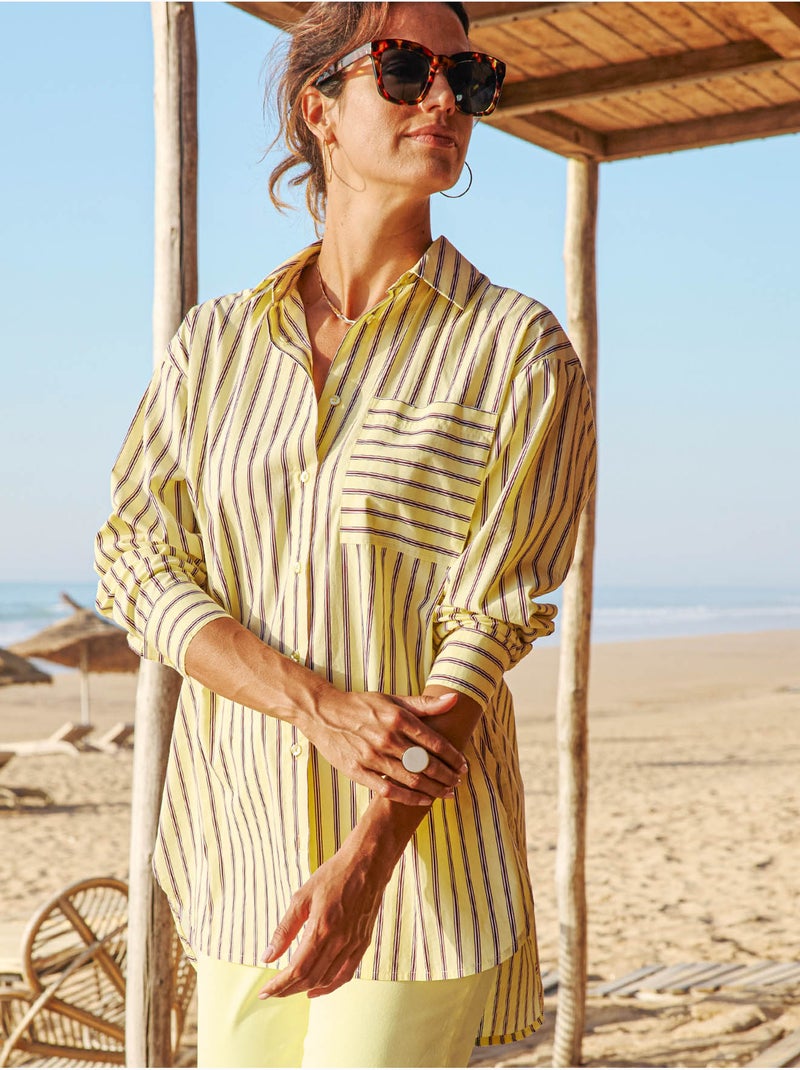 Chemise longue - DAXON Gris Jaune - Kiabi