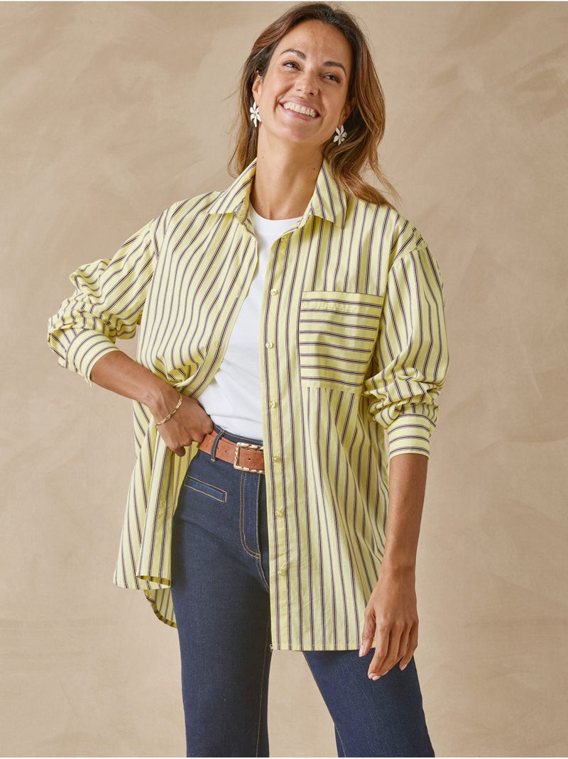 Chemise longue - DAXON Gris Jaune - Kiabi