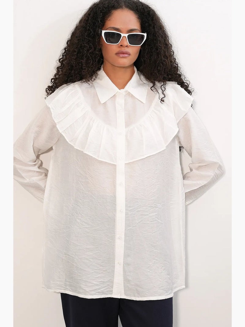 Chemise longue ample texturée bdart Blanc - Kiabi