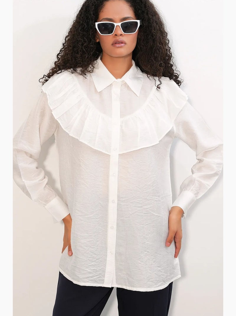 Chemise longue ample texturée bdart Blanc - Kiabi