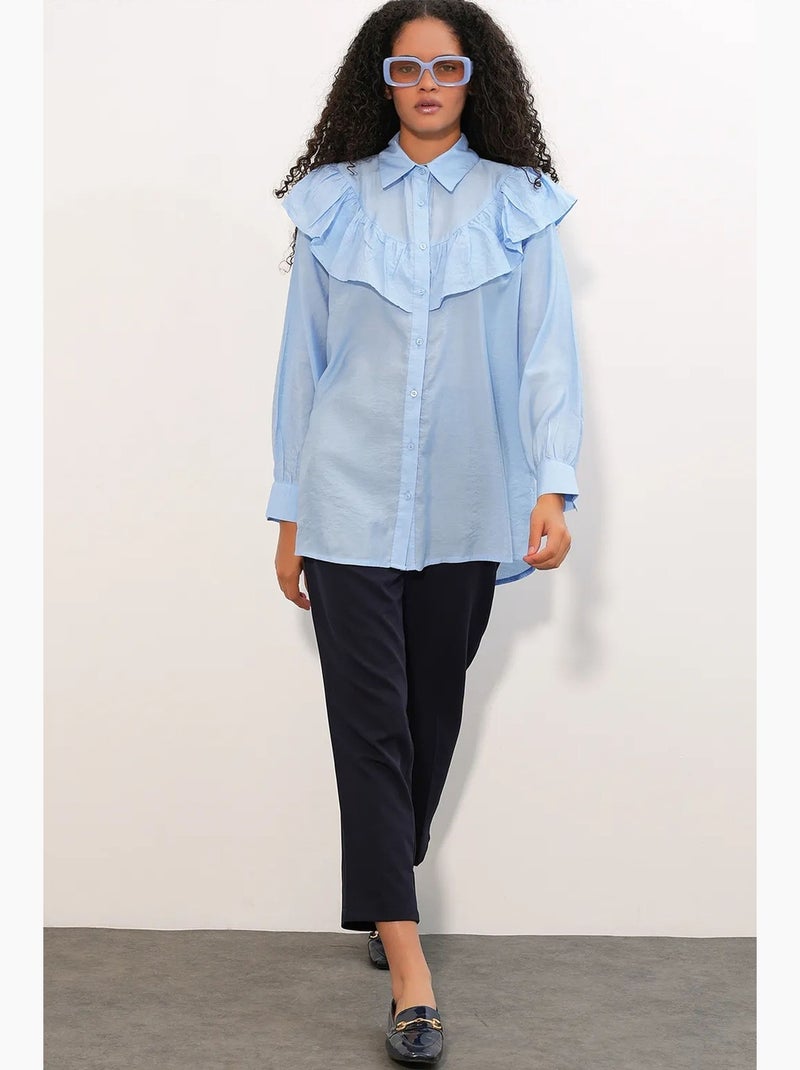Chemise longue ample texturée bdart Bleu ciel - Kiabi
