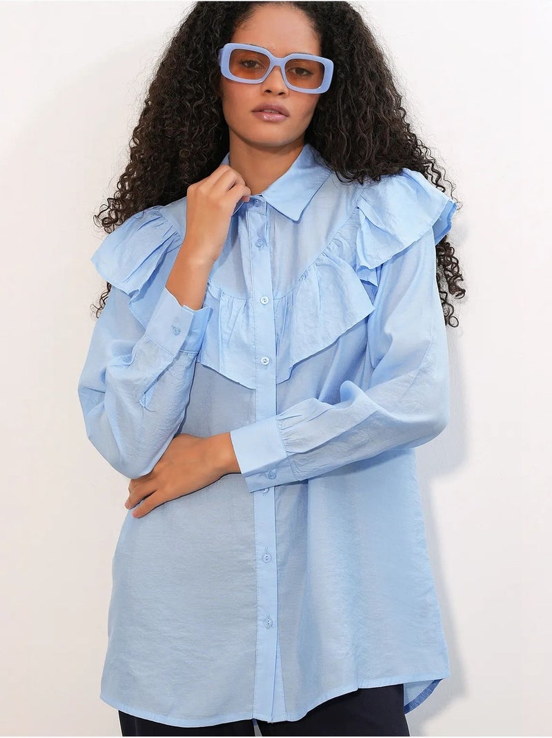 Chemise longue ample texturée bdart Bleu ciel - Kiabi