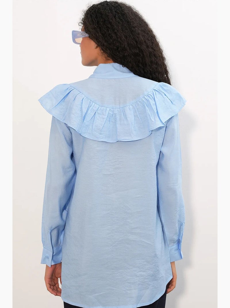 Chemise longue ample texturée bdart Bleu ciel - Kiabi