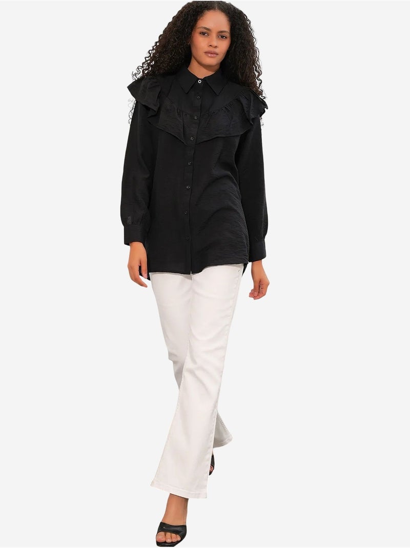 Chemise longue ample texturée bdart Noir - Kiabi