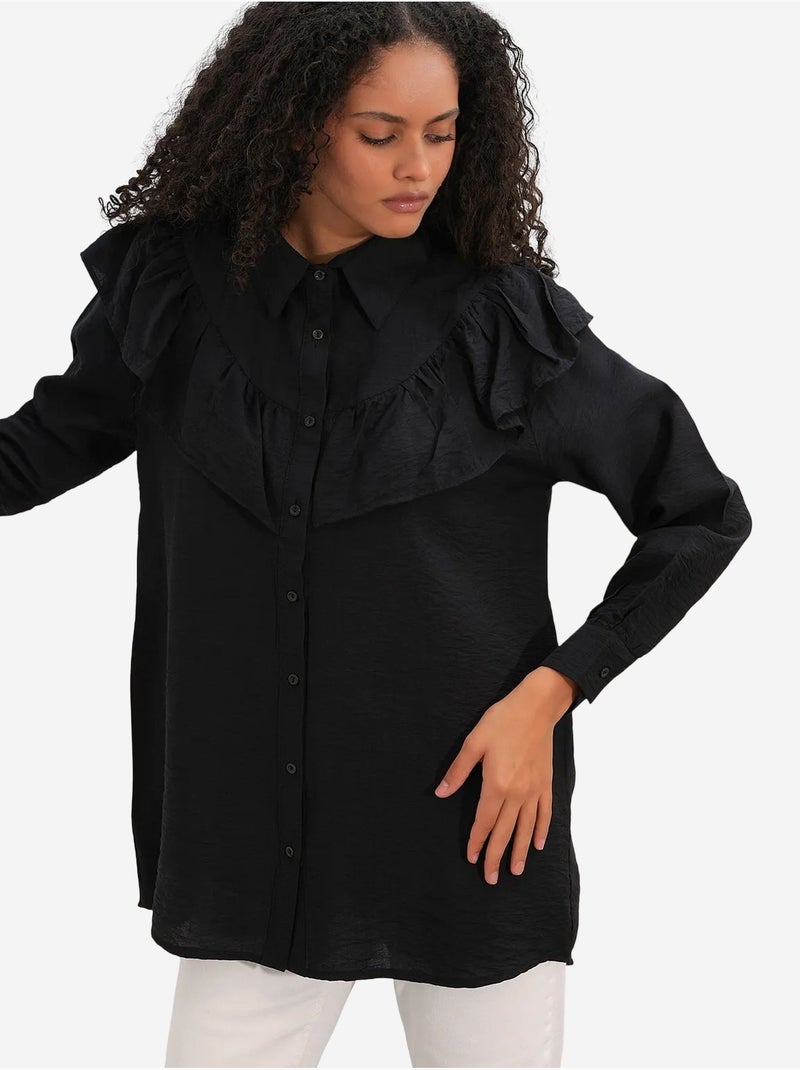 Chemise longue ample texturée bdart Noir - Kiabi
