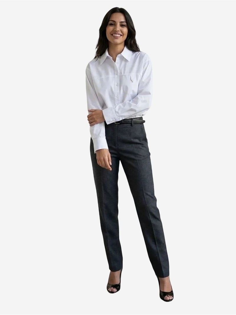 Chemise longue en coton texturé my fashion Blanc - Kiabi