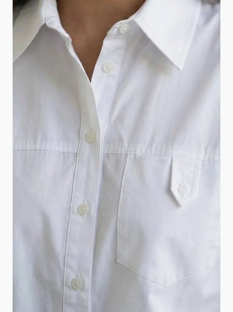 Chemise longue en coton texturé my fashion Blanc - Kiabi
