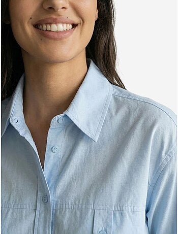 Chemise longue en coton texturé my fashion
