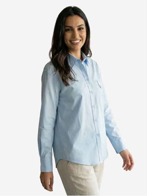 Chemise longue en coton texturé my fashion - Kiabi Chemise longue en coton texturé my fashion - Kiabi
