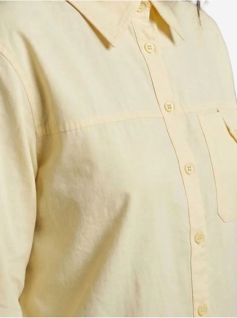 Chemise longue en coton texturé my fashion Jaune citron - Kiabi